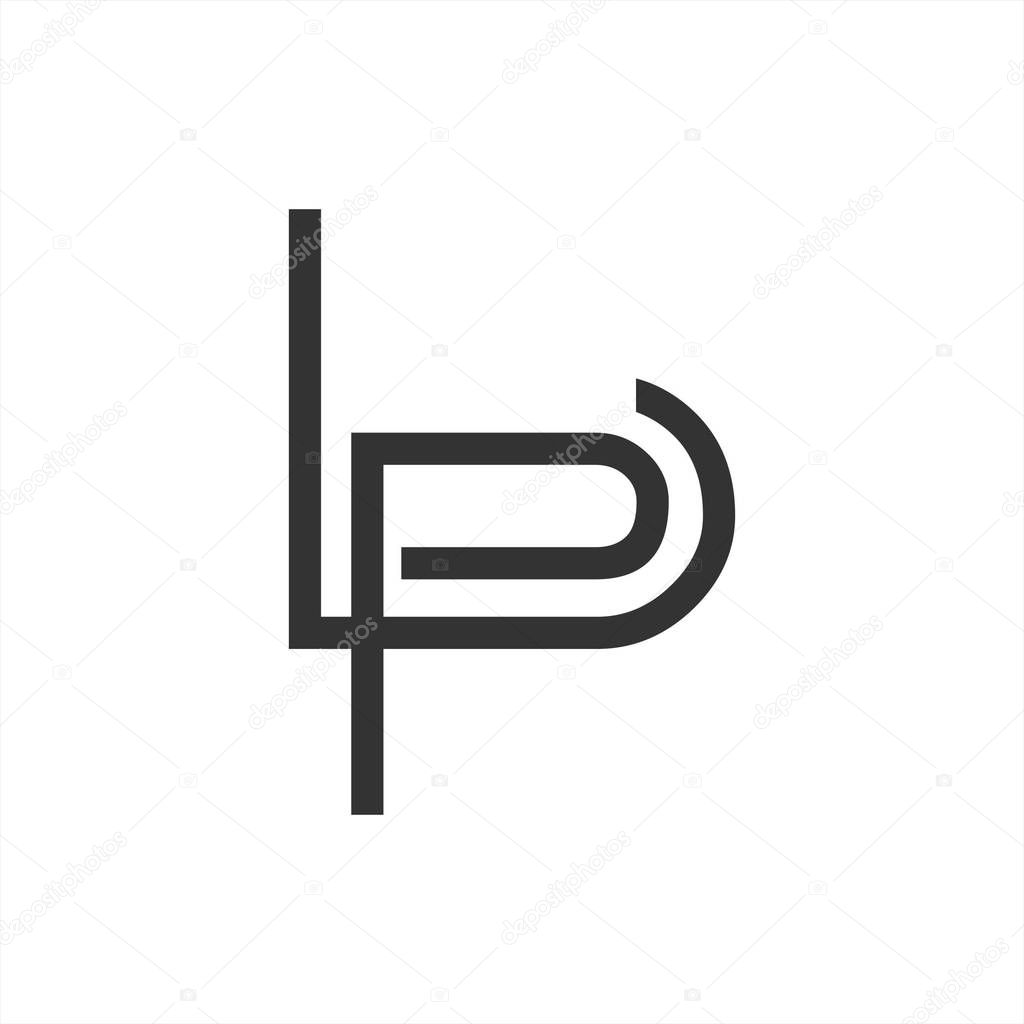 PL, LP initials line art geometric company logo