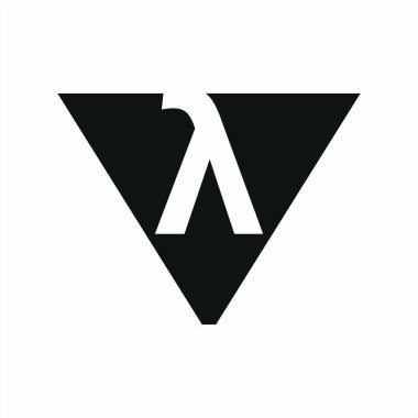 Y, Vy, Vy baş harfleri üçgen şekil logosu