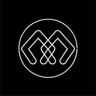 basit M, My, MA Line sanat baş harfleri şirket logosu