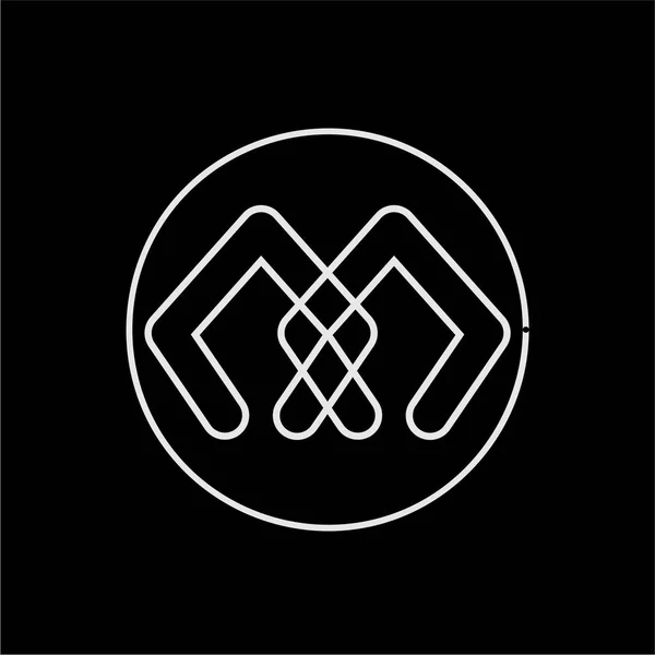 Простой логотип компании M, MY, MA Line — стоковый вектор