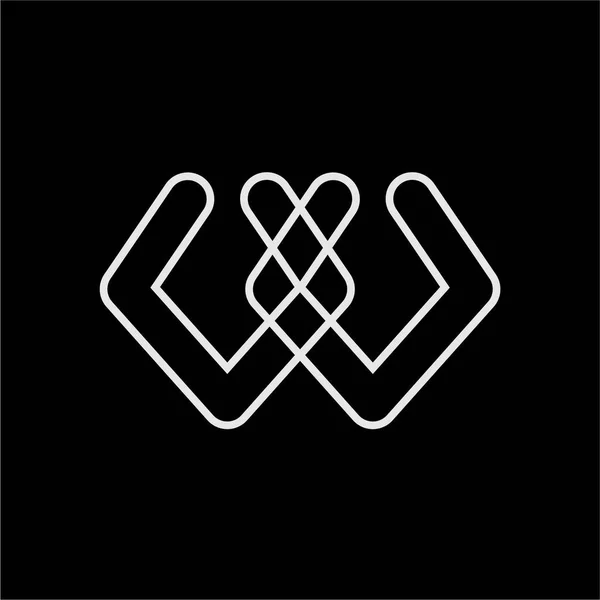 Simple WY, WA, WX initials line art company logo — Stock Vector