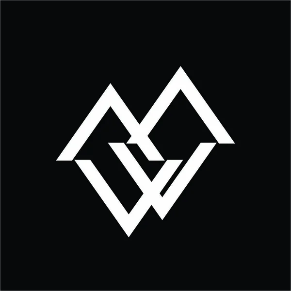 Простой логотип компании MW, MVV, MLV — стоковый вектор