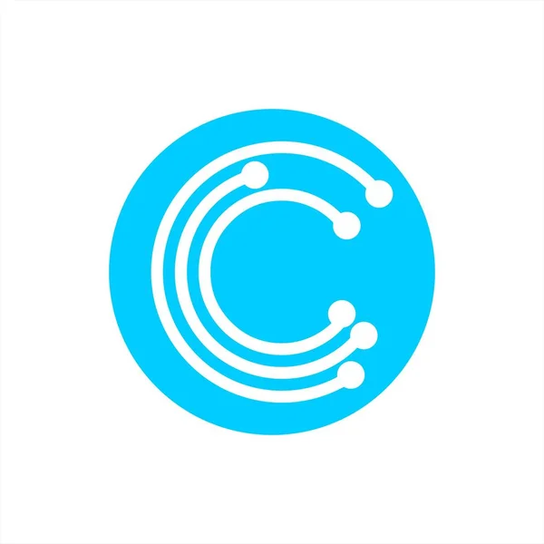 Iniciais simples c, cc, ccc linha de rede geométrica e logotipo de dados digitais —  Vetores de Stock