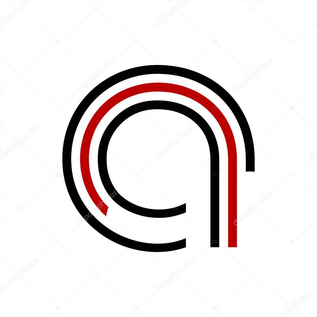 Simple a, aq, aaa, aaq nitials geometric network line and digital data logo