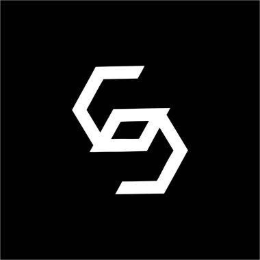 basit Coc, Soc, So, S, Os, Cc, Csc baş harfleri geometrik çizgi sanat şirketi logosu