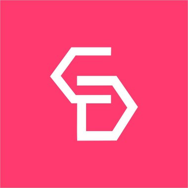 basit Cd, Ud, Vd baş harflergeometrik şirket logosu
