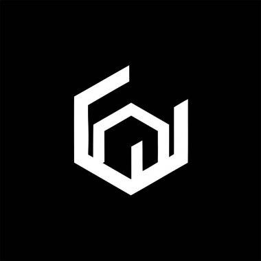 basit nw, nm, ntu baş harflergeometrik şirket logosu