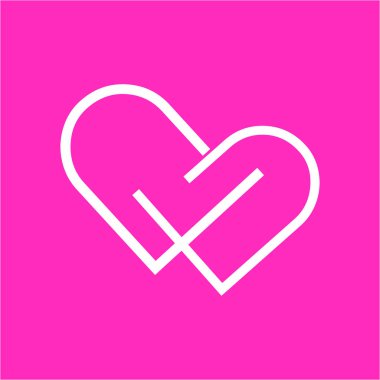 kalp şekli ile basit W, Dwd, Pwp, Dw baş harfleri çizgi sanat şirketi logosu