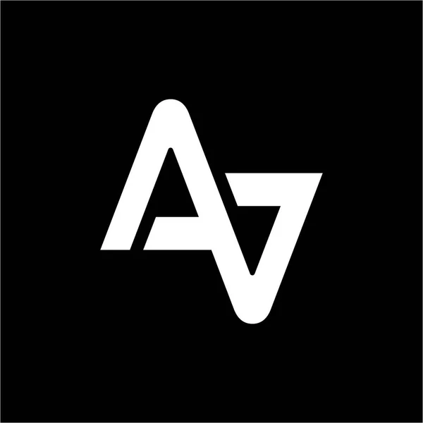 シンプルなAv、Aa、Ztのイニシャル幾何学的なラインアート会社のロゴ — ストックベクタ