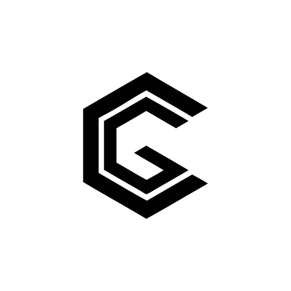 Cg, Gc, Cgc baş harfleri geometrik çizgi sanat şirketi logosu — Stok Vektör