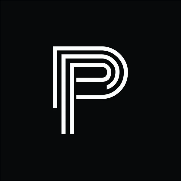 Basit P, Dp, Pd, Ppp baş harfleri çizgi sanat şirketi logosu — Stok Vektör