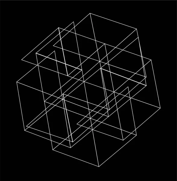 抽象的な三角形の六角形のデジタル接続ネットワーク — ストックベクタ