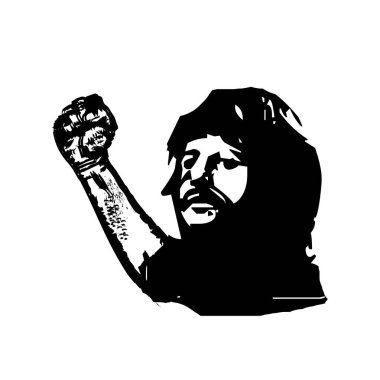 retro adam rocker skeç illüstrasyon ve logo vektör