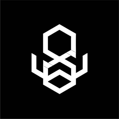 Basit abw, awb, aow baş harfleri geometrik şekil Vektör logosu ve simgesi