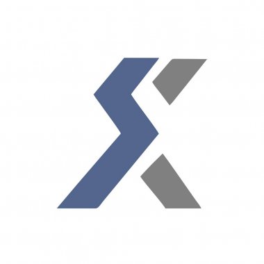 Sk, Ks, Sx, Xs baş harfleri mektup şirket logosu