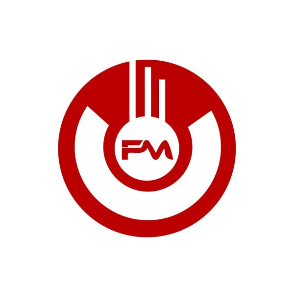 Moderne eenvoudige FM radiosignaal icoon en vector logo — Stockvector