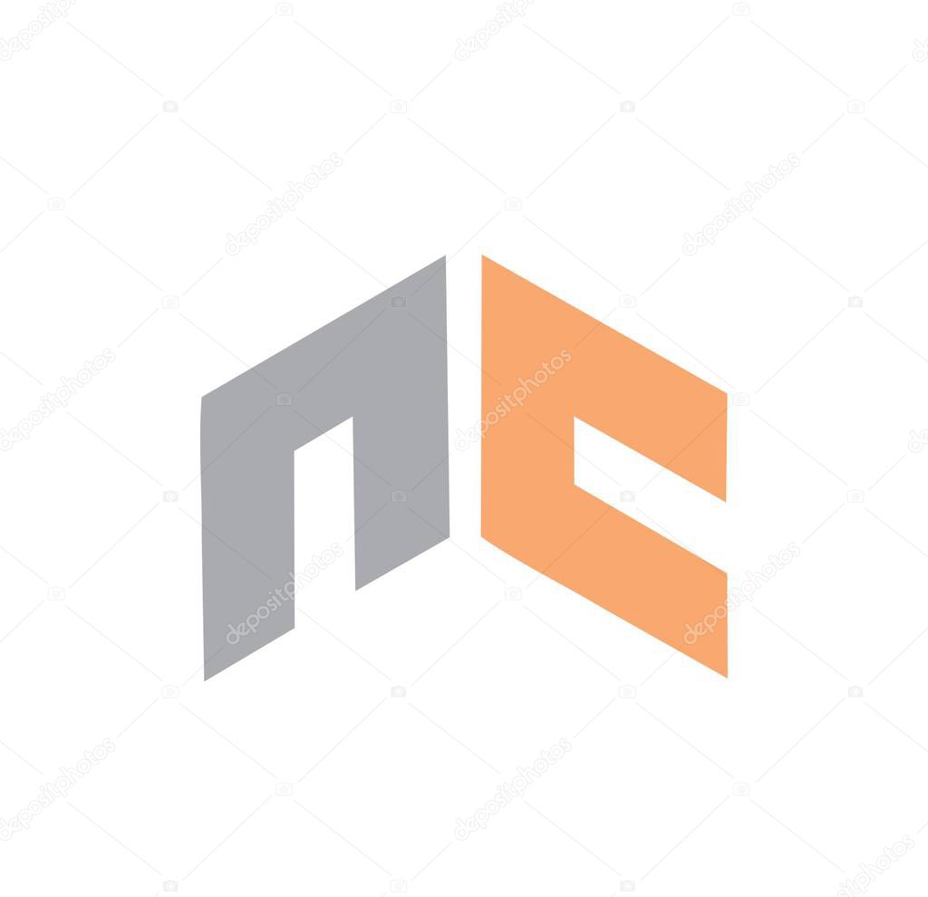 Simple nc, nn, cn initials company vector logo and icon