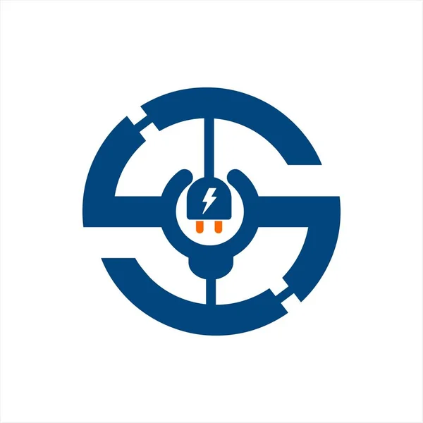 Simple S, GSG, Z iniciales letra conmutador eléctrico forma empresa vector logotipo e icono — Vector de stock