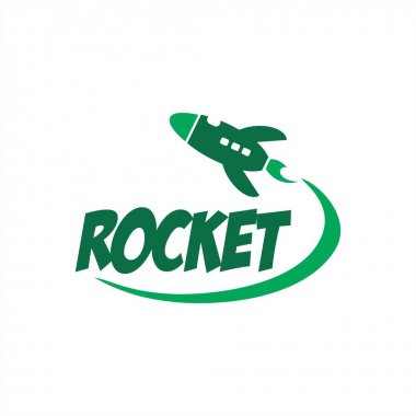 basit roketatar uzay gemisi vektör logosu