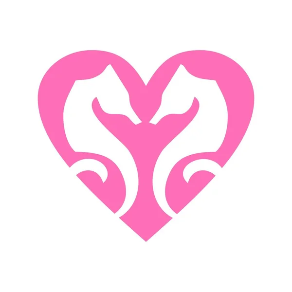 Простой романтический логотип компании Sea Horse — стоковый вектор