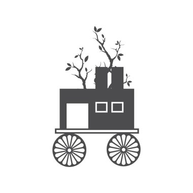 sanatsal vintage soyut sepeti sanat vektör logosu ve illüstrasyon