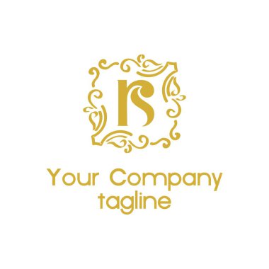 r, rs süs vintage logosu ve vektör simgesi