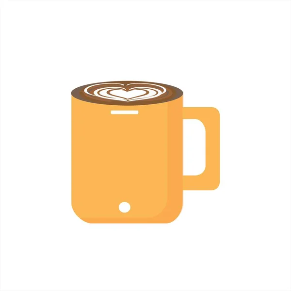 A cup of coffee latte art mix vector logo and icon — Stock Vector