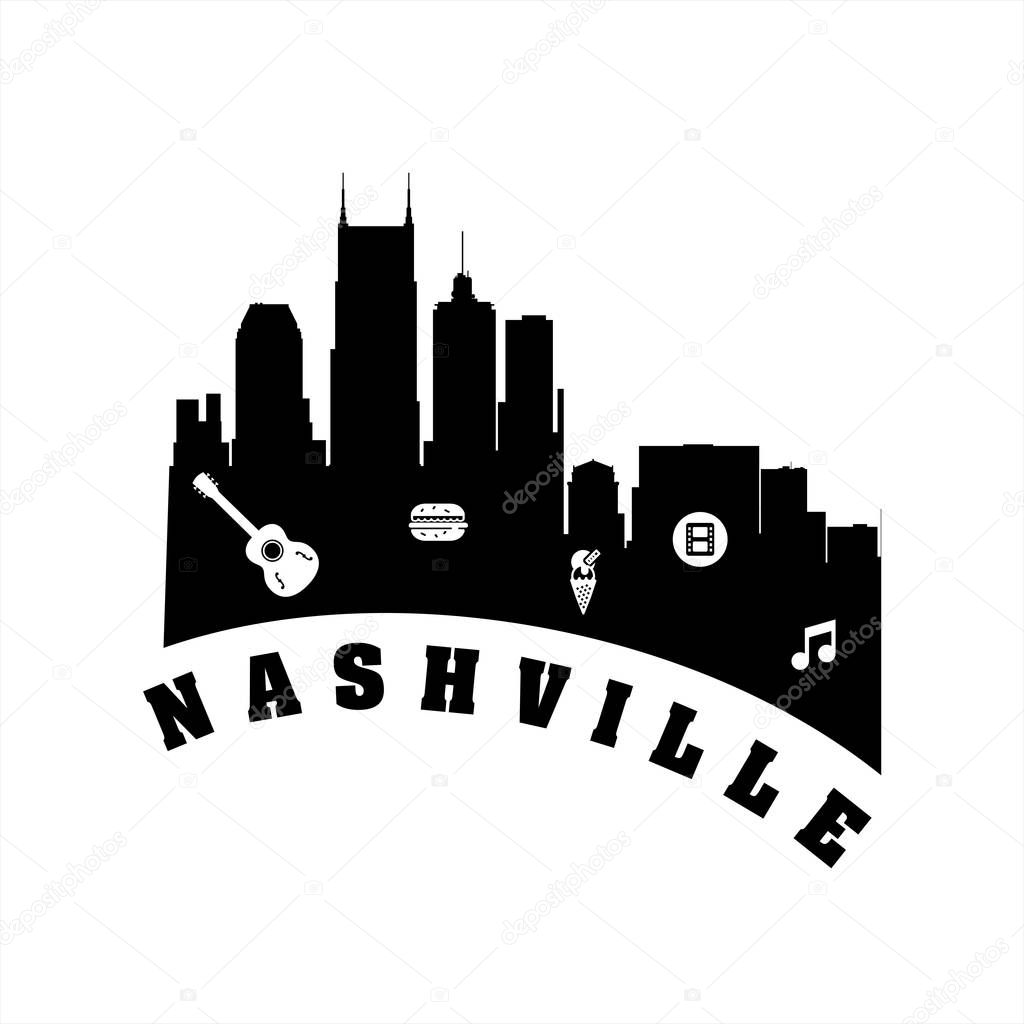 nashville city logo, icon, and illustration