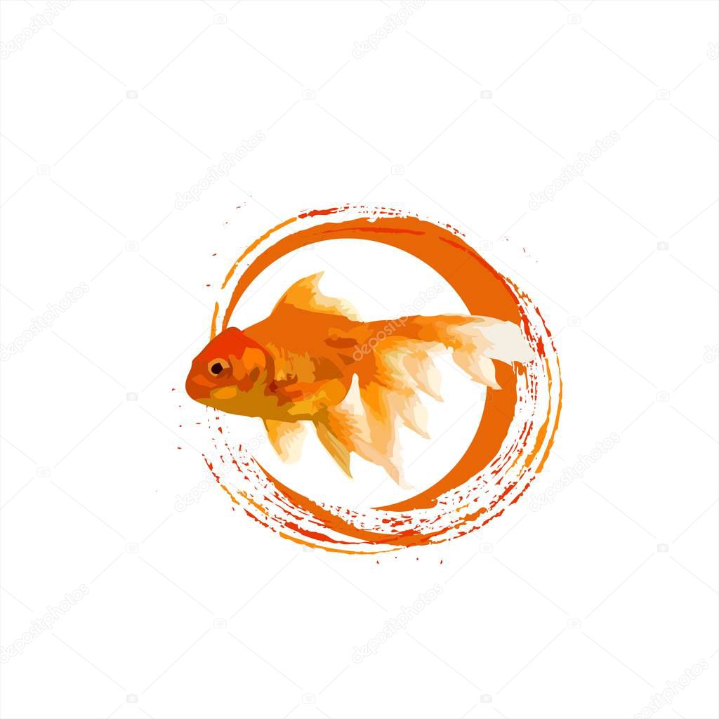 Koi golden fish illustration