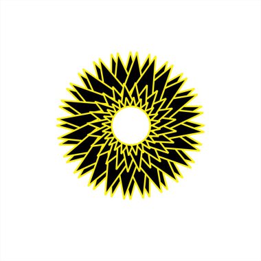 spa vektör logosu ve simgesi için daire üçgen güneş şekli