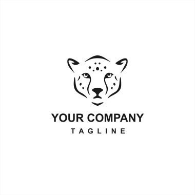 çita veya aslan baş vektör şirket logosu ve simgesi