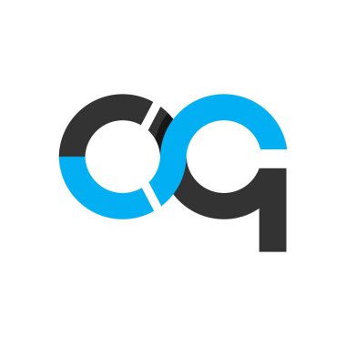 oq, cq, og, cg harfleri geometrik daire logosu ve vektör simgesi