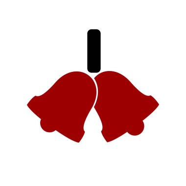 Basit kırmızı çan simgesi ve vektör illüstrasyonu