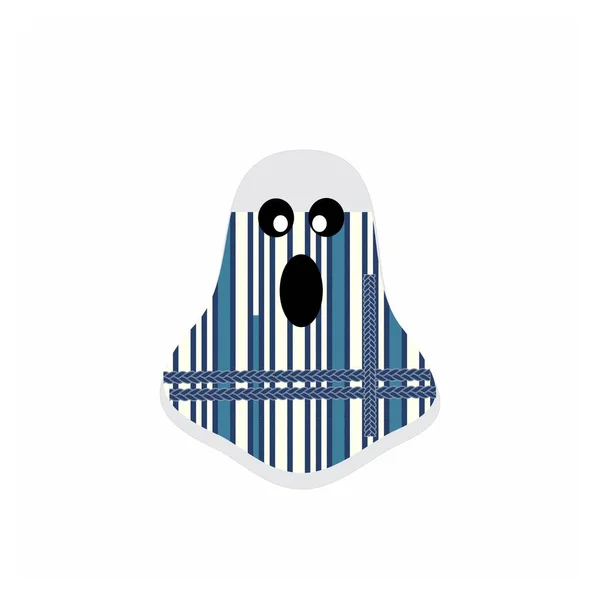 Lustige Geist Partei Kostüm Logo Und Vektor Illustration — Stockvektor