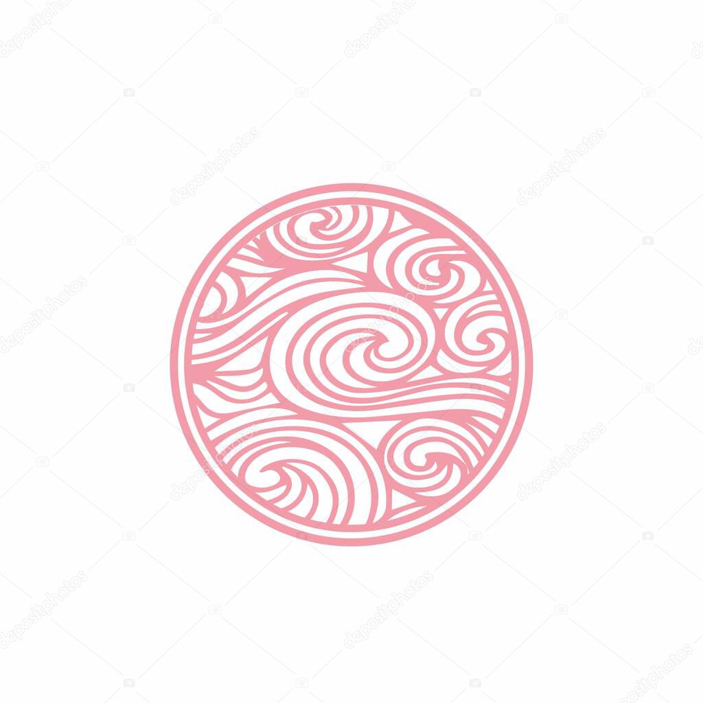 e, es, s circle wind twirl elegant logo and vector icon