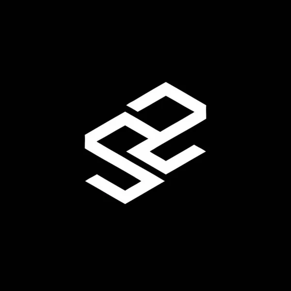 Swz Ilk Harfleri Geometrik Logo Vektör Simgesi — Stok Vektör