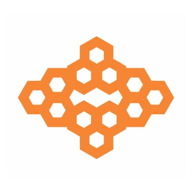 turuncu bal peteği şekilli vektör logosu ve arkaplan