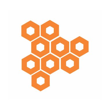 turuncu bal peteği arı şekilli vektör logosu ve arkaplan