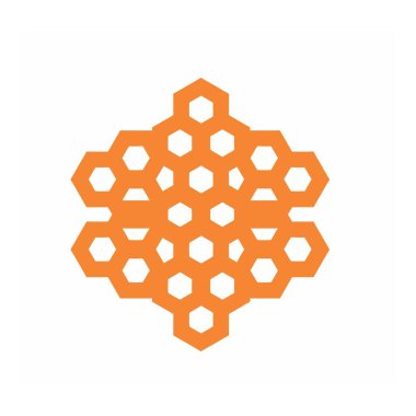 turuncu bal arısı kovan şekil vektör logosu ve arkaplan