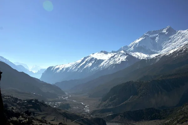 Gangapurna 7454 Bergketen Manang Vallei Nepal April — Stockfoto