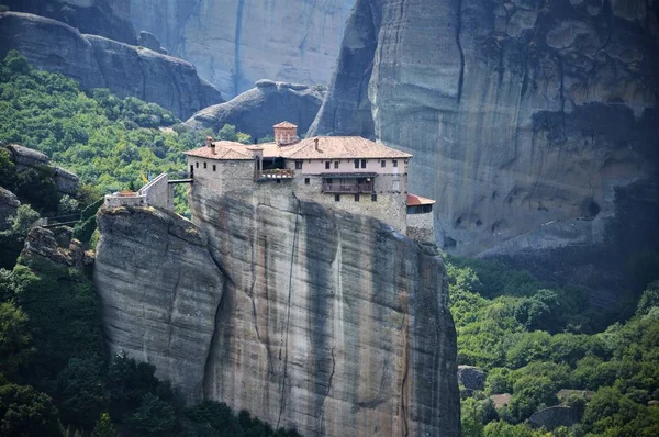 Castello Solitario Sulla Montagna Grecia Estate — Foto Stock