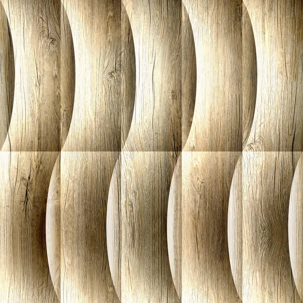 Decorative Wavy Pattern Seamless Background Wooden Texture — Stock Photo, Image