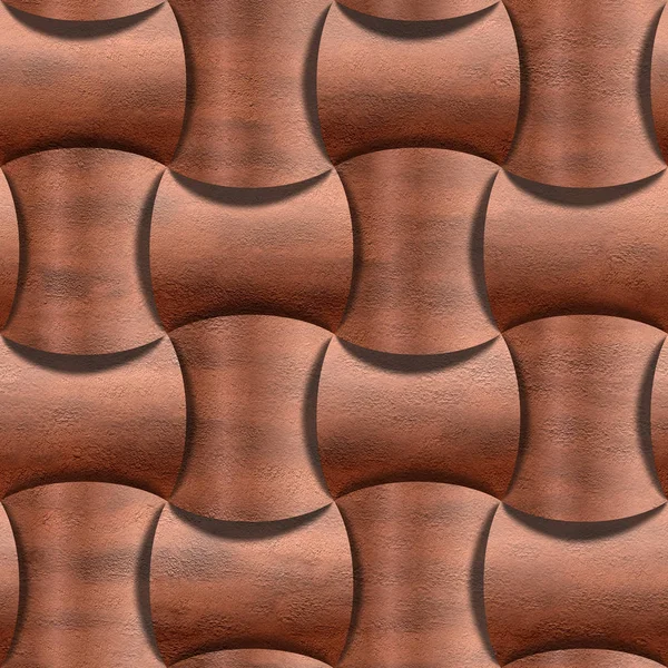 Brick Red Rounded Blocks Stacked Seamless Background Decoration Material Terracotta — Stock Photo, Image