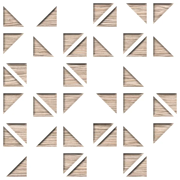 壁装飾タイル 抽象的なパネルパターン 装飾的な三角形のスタイル 連続複製 ブラストオーク溝の木のテクスチャ — ストック写真
