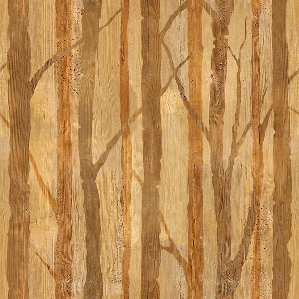 Forest with trees - decorative pattern - Interior wallpaper — Stock Photo, Image