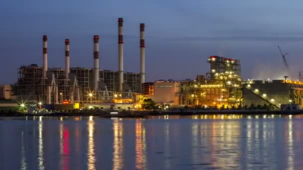 Timelapse- Power Plant-Power Supply in the morning. — Stock Video
