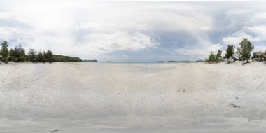 Vr 360 panoramik beyaz kumlu plaj, Sattahip, Chon Buri, Tayland