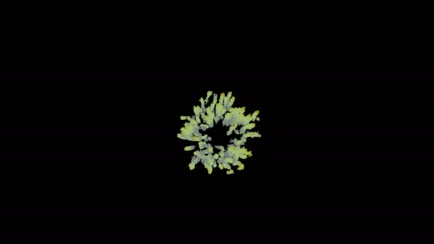 Küçük Yeşil Yapraklar Gibi Serbest Form Bulutların Patlama Bir Sarı — Stok video
