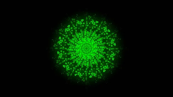 Ilustrace Rozptyl Středu Zelené Kruhové Pelet Rekurzivní Vzorek — Stock fotografie