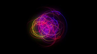 3d İllüstrasyon, Neon çizginin karıştırma yönü yoksun ve görüntünün merkezinde bir yumru oluşturan.